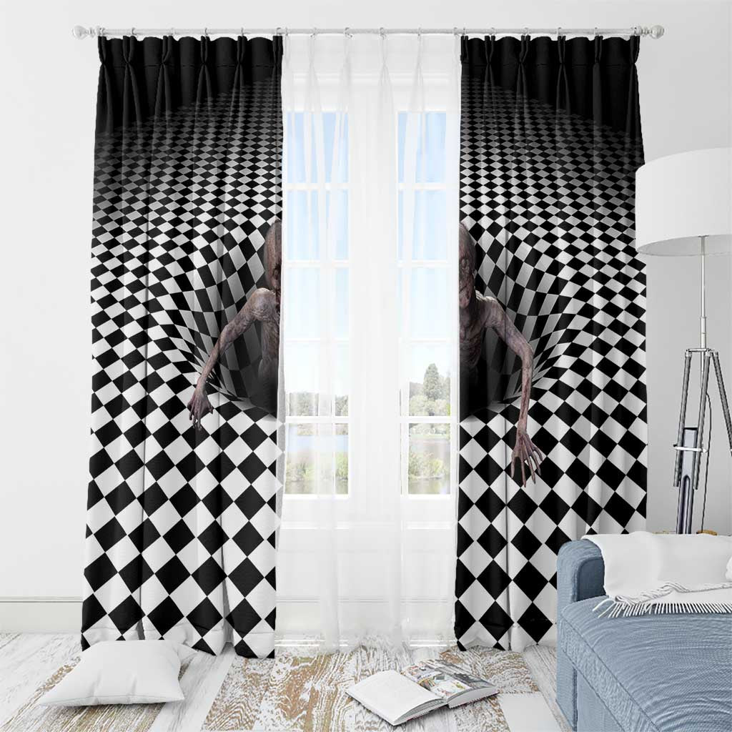 3D Illusion Horror Halloween Window Curtain Horrible Scary Zombie - Wonder Print Shop