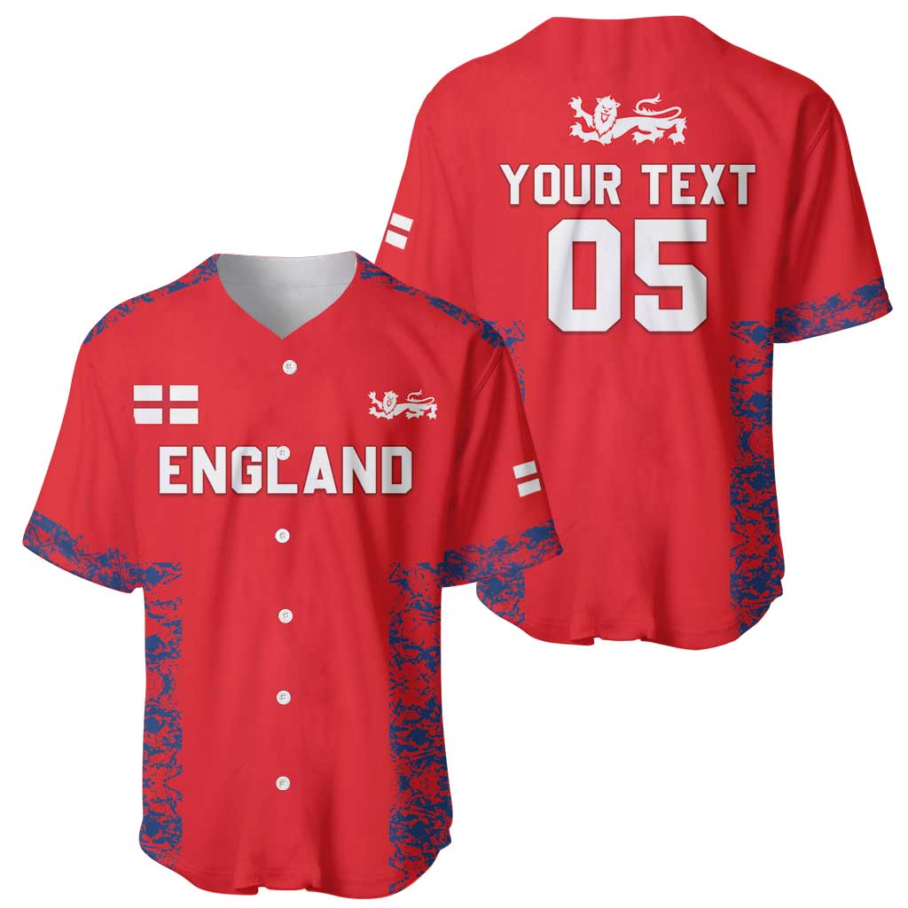Custom England Cricket Baseball Jersey Go Three Lions Simple Style LT05 - Wonder Print Shop
