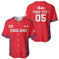 Custom England Cricket Baseball Jersey Go Three Lions Simple Style LT05 - Wonder Print Shop