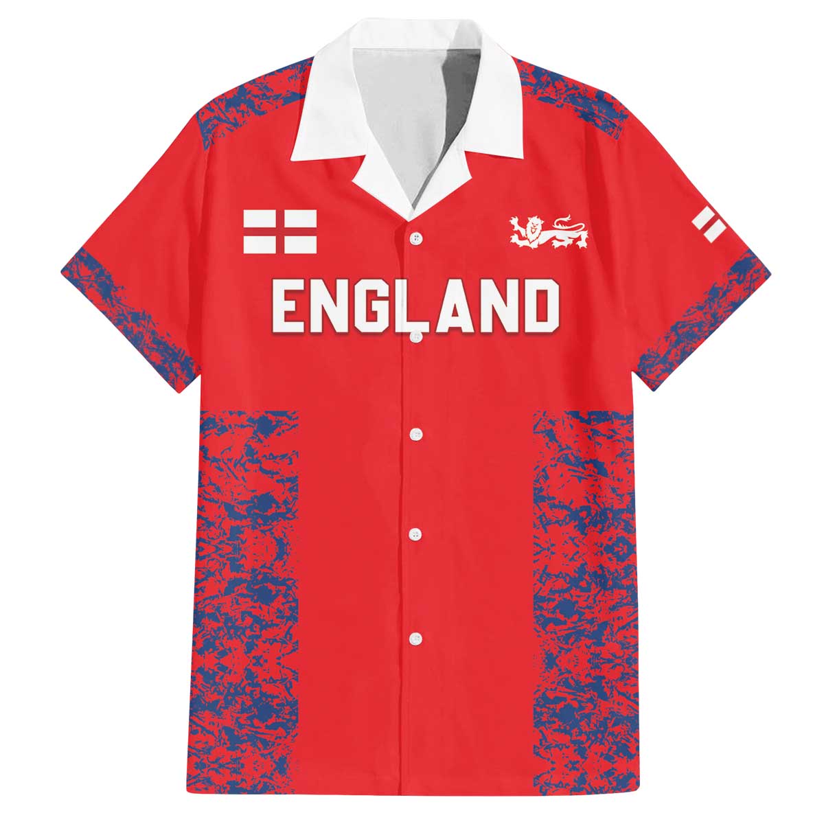 Custom England Cricket Family Matching Off The Shoulder Long Sleeve Dress and Hawaiian Shirt Go Three Lions Simple Style LT05 - Wonder Print Shop