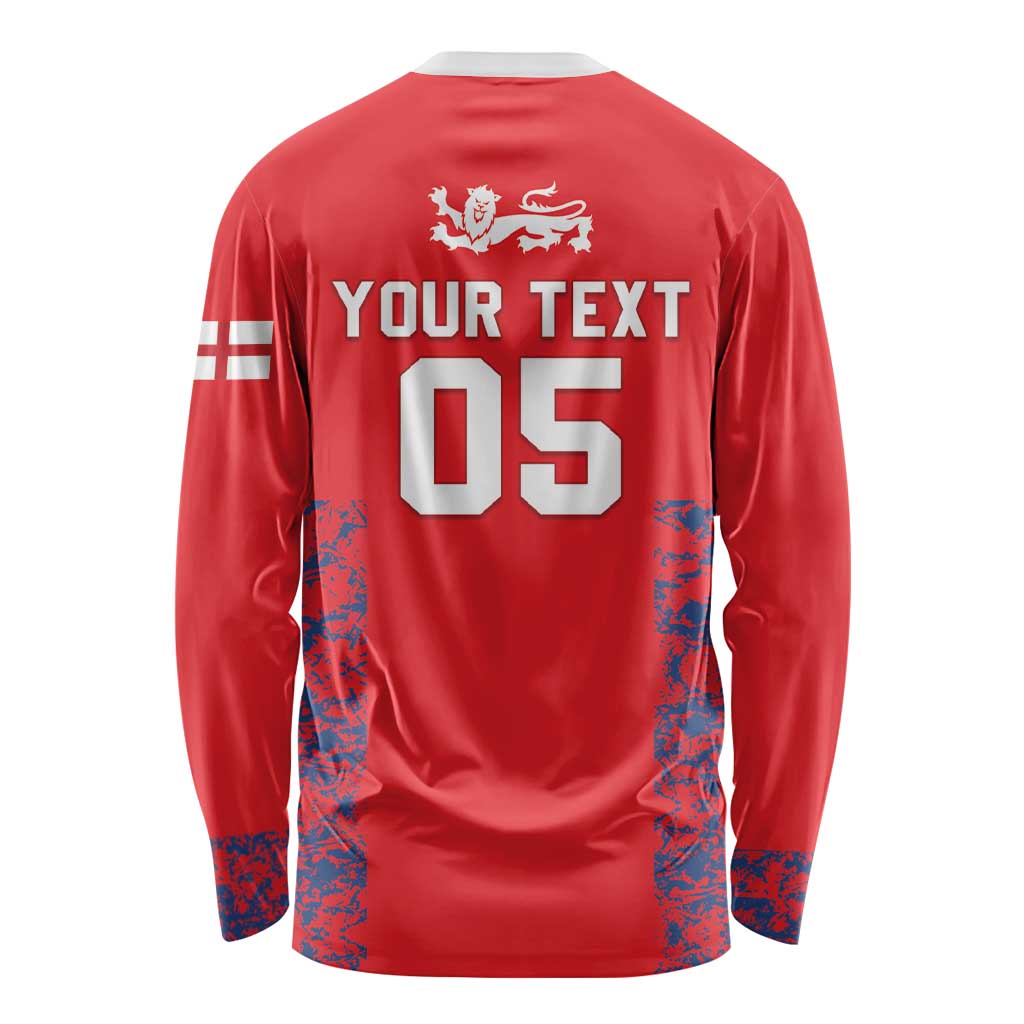 Custom England Cricket Long Sleeve Shirt Go Three Lions Simple Style LT05 - Wonder Print Shop