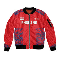 Custom England Cricket Sleeve Zip Bomber Jacket Go Three Lions Simple Style LT05 - Wonder Print Shop