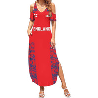 Custom England Cricket Summer Maxi Dress Go Three Lions Simple Style LT05 - Wonder Print Shop