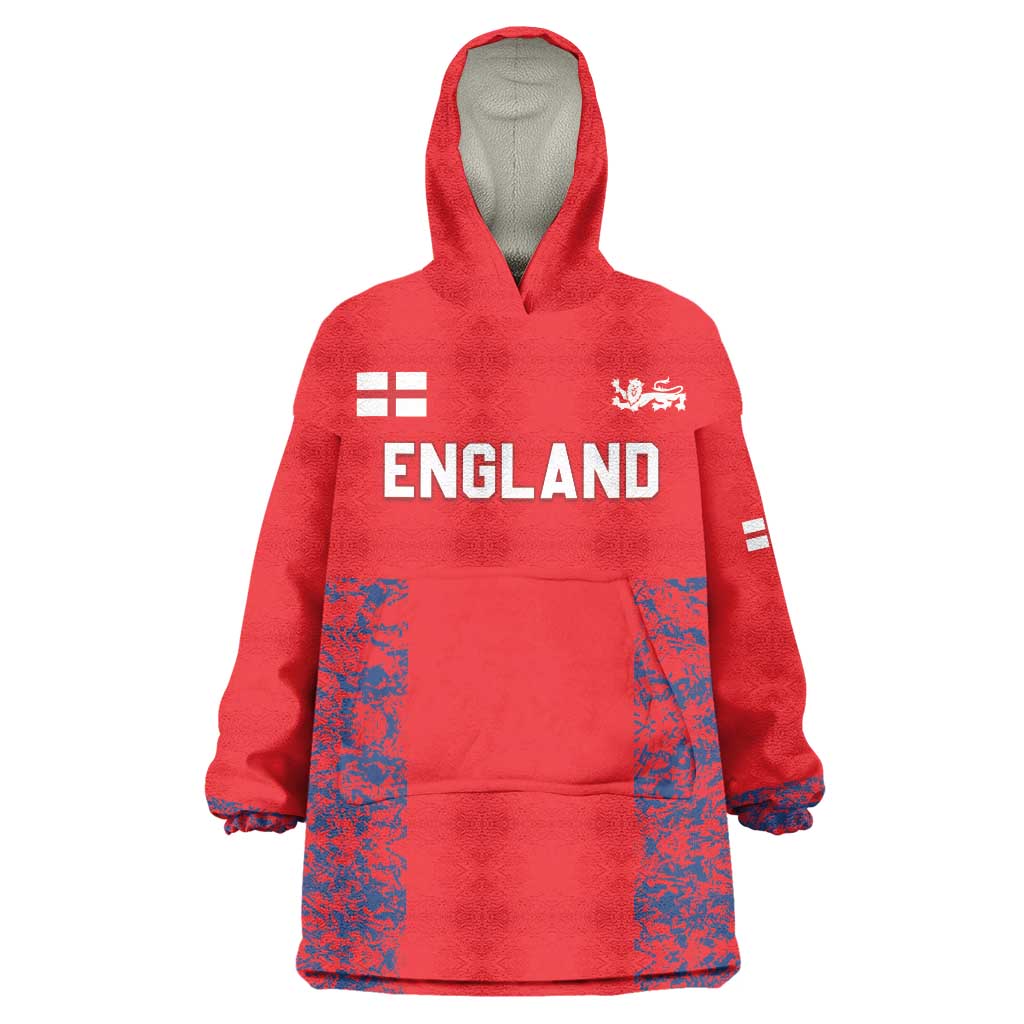 Custom England Cricket Wearable Blanket Hoodie Go Three Lions Simple Style LT05 - Wonder Print Shop