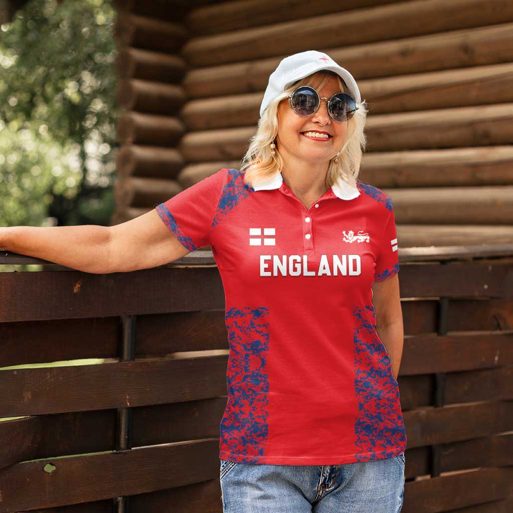 Custom England Cricket Women Polo Shirt Go Three Lions Simple Style LT05 - Wonder Print Shop