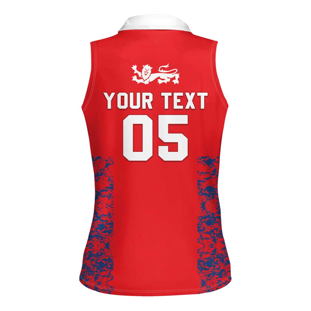 Custom England Cricket Women Sleeveless Polo Shirt Go Three Lions Simple Style LT05 - Wonder Print Shop