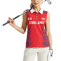 Custom England Cricket Women Sleeveless Polo Shirt Go Three Lions Simple Style LT05 - Wonder Print Shop
