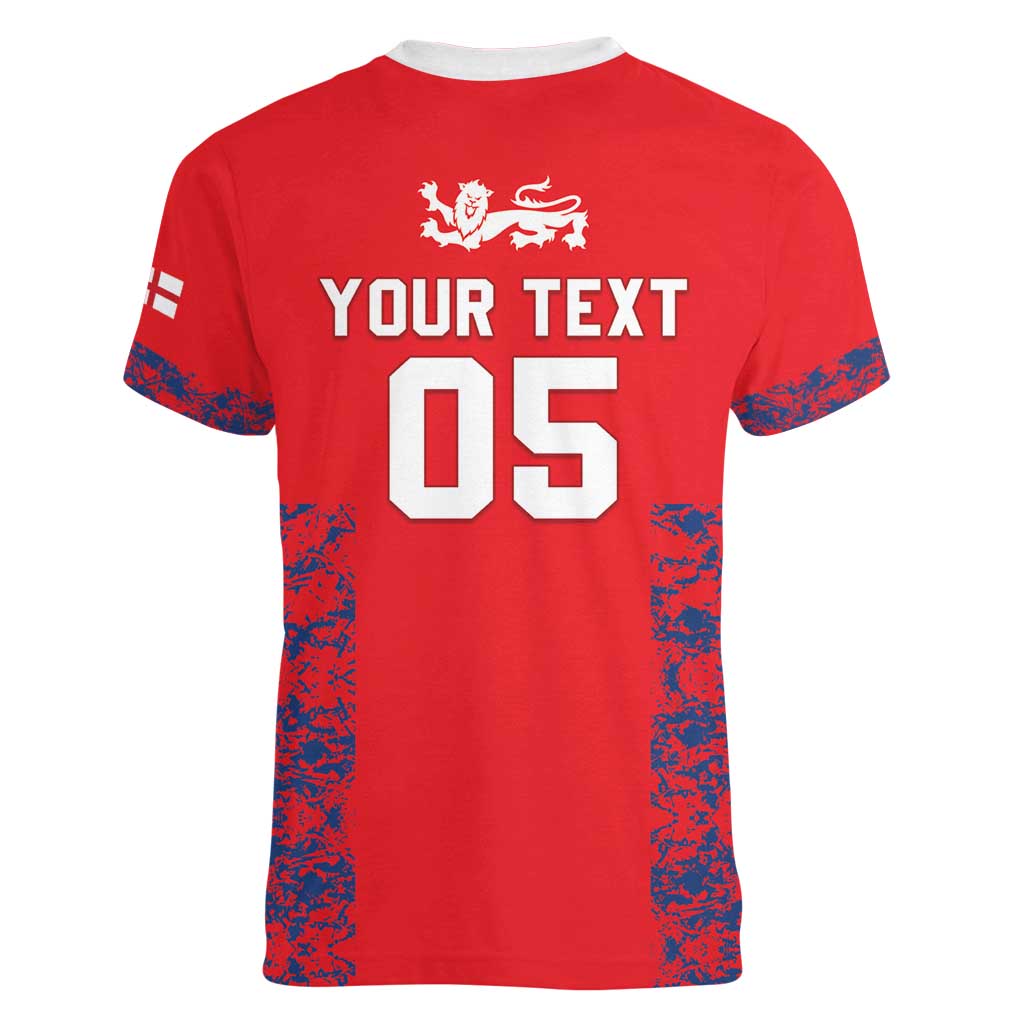 Custom England Cricket Women V-Neck T-Shirt Go Three Lions Simple Style LT05 - Wonder Print Shop