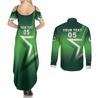 Custom Pakistan Cricket Couples Matching Summer Maxi Dress and Long Sleeve Button Shirt Go Champions Shaheens LT05 - Wonder Print Shop