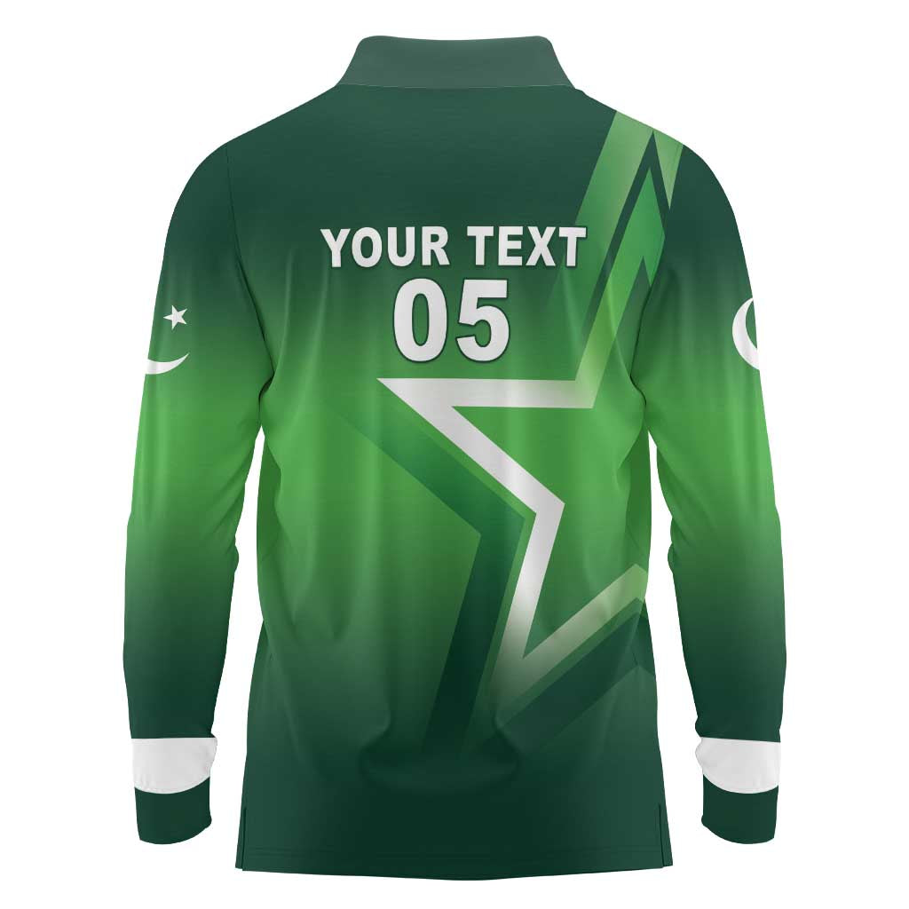 Custom Pakistan Cricket Long Sleeve Polo Shirt Go Champions Shaheens LT05 - Wonder Print Shop