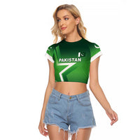 Custom Pakistan Cricket Raglan Cropped T Shirt Go Champions Shaheens LT05 - Wonder Print Shop