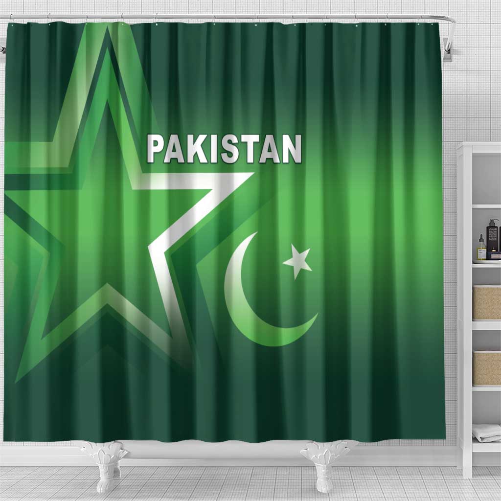 Pakistan Cricket Shower Curtain Go Champions Shaheens