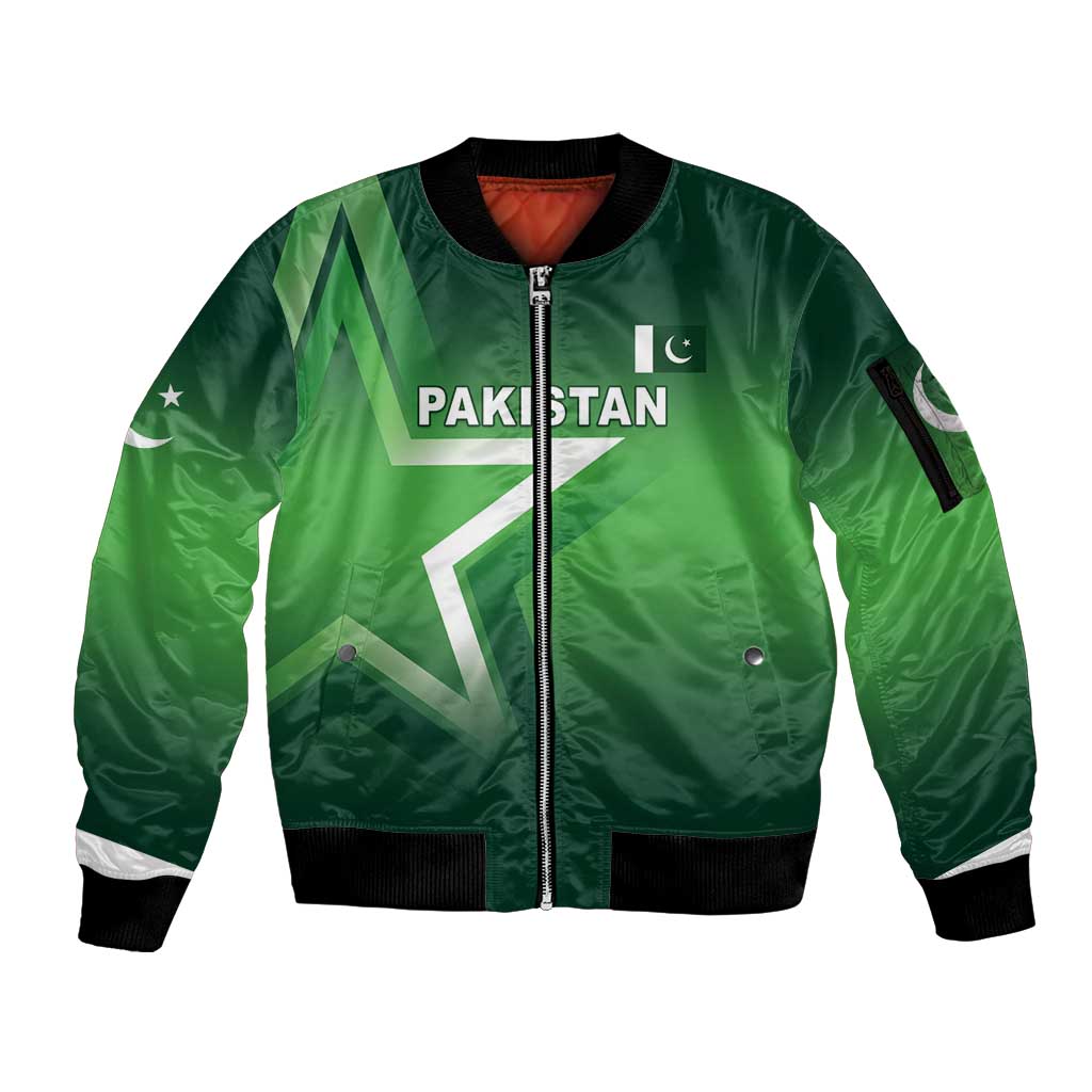 Custom Pakistan Cricket Sleeve Zip Bomber Jacket Go Champions Shaheens LT05 - Wonder Print Shop