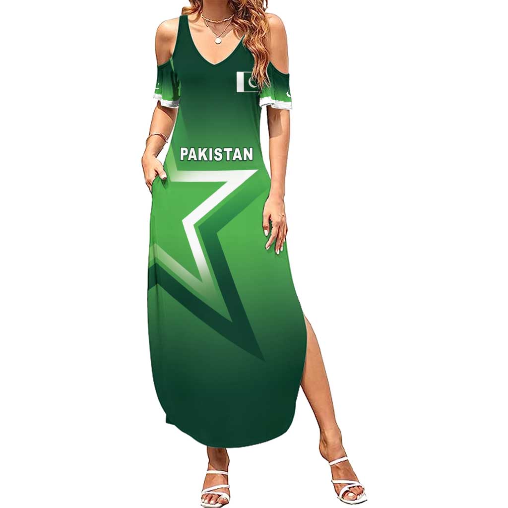 Custom Pakistan Cricket Summer Maxi Dress Go Champions Shaheens LT05 - Wonder Print Shop