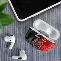 New Zealand And England Rugby AirPods Case Red Rose Mix Maori Pattern - Wonder Print Shop