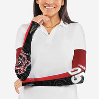 New Zealand And England Rugby Custom Arm Sleeves Red Rose Mix Maori Pattern - Wonder Print Shop