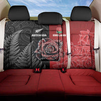 New Zealand And England Rugby Back Car Seat Cover Red Rose Mix Maori Pattern - Wonder Print Shop
