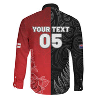 New Zealand And England Rugby Custom Family Matching Mermaid Dress and Hawaiian Shirt Red Rose Mix Maori Pattern - Wonder Print Shop