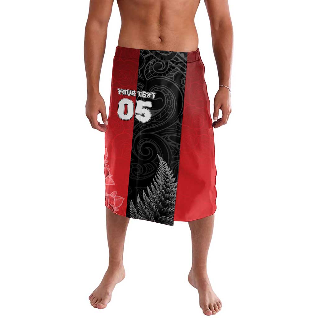 New Zealand And England Rugby Custom Lavalava Red Rose Mix Maori Pattern - Wonder Print Shop