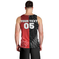 New Zealand And England Rugby Custom Men Tank Top Red Rose Mix Maori Pattern - Wonder Print Shop