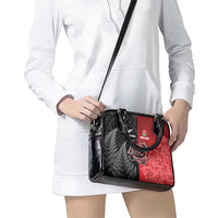 New Zealand And England Rugby Shoulder Handbag Red Rose Mix Maori Pattern - Wonder Print Shop