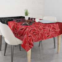 New Zealand And England Rugby Tablecloth Red Rose Mix Maori Pattern - Wonder Print Shop