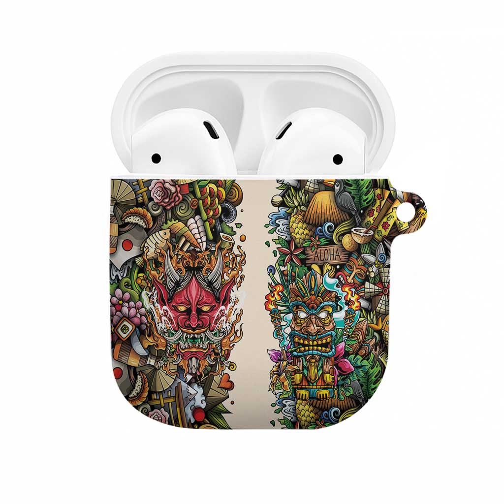 Hawaii And Japan AirPods Case Tiki With Oni Mask - Wonder Print Shop