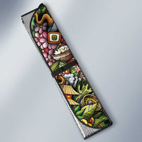 Hawaii And Japan Auto Sun Shade Tiki With Oni Mask - Wonder Print Shop