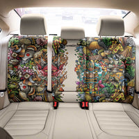 Hawaii And Japan Back Car Seat Cover Tiki With Oni Mask - Wonder Print Shop