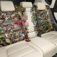 Hawaii And Japan Back Car Seat Cover Tiki With Oni Mask - Wonder Print Shop