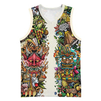 Hawaii And Japan Basketball Jersey Tiki With Oni Mask - Wonder Print Shop