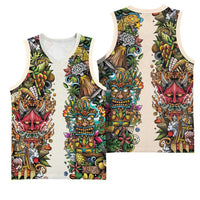 Hawaii And Japan Basketball Jersey Tiki With Oni Mask - Wonder Print Shop