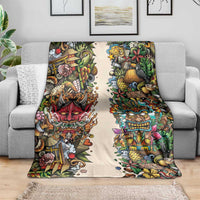 Hawaii And Japan Blanket Tiki With Oni Mask - Wonder Print Shop
