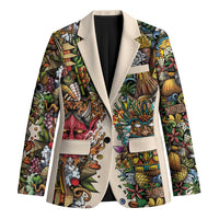 Hawaii And Japan Blazer Tiki With Oni Mask - Wonder Print Shop