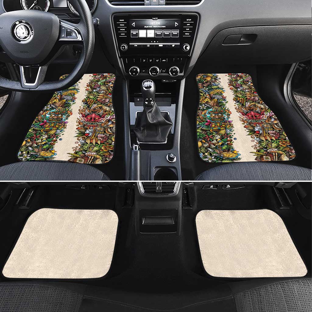 Hawaii And Japan Car Mats Tiki With Oni Mask - Wonder Print Shop