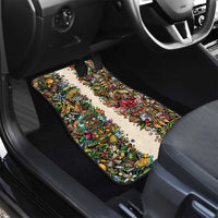 Hawaii And Japan Car Mats Tiki With Oni Mask - Wonder Print Shop