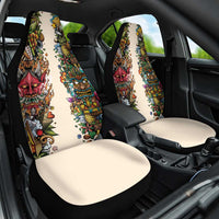 Hawaii And Japan Car Seat Cover Tiki With Oni Mask - Wonder Print Shop