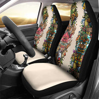 Hawaii And Japan Car Seat Cover Tiki With Oni Mask - Wonder Print Shop