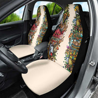 Hawaii And Japan Car Seat Cover Tiki With Oni Mask - Wonder Print Shop