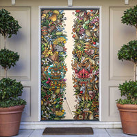 Hawaii And Japan Door Cover Tiki With Oni Mask - Wonder Print Shop