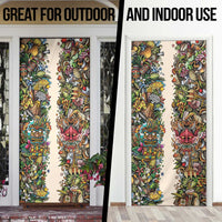 Hawaii And Japan Door Cover Tiki With Oni Mask - Wonder Print Shop