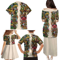 Hawaii And Japan Family Matching Puletasi and Hawaiian Shirt Tiki With Oni Mask - Wonder Print Shop