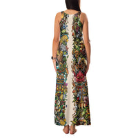 Hawaii And Japan Family Matching Tank Maxi Dress and Hawaiian Shirt Tiki With Oni Mask - Wonder Print Shop
