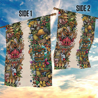 Hawaii And Japan Garden Flag Tiki With Oni Mask - Wonder Print Shop