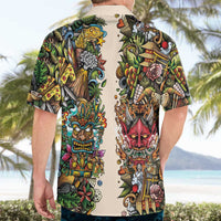 Hawaii And Japan Hawaiian Shirt Tiki With Oni Mask - Wonder Print Shop