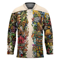 Hawaii And Japan Hockey Jersey Tiki With Oni Mask - Wonder Print Shop