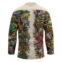 Hawaii And Japan Hockey Jersey Tiki With Oni Mask - Wonder Print Shop