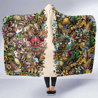 Hawaii And Japan Hooded Blanket Tiki With Oni Mask - Wonder Print Shop