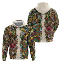 Hawaii And Japan Hoodie Tiki With Oni Mask - Wonder Print Shop