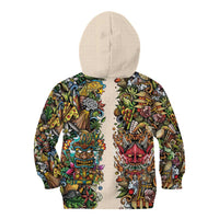Hawaii And Japan Kid Hoodie Tiki With Oni Mask - Wonder Print Shop